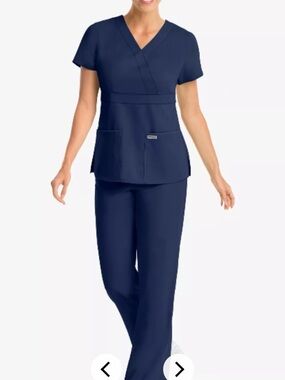 Grey's Anatomy Navy Medical Scrub Top by Barco